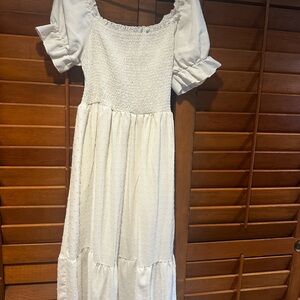 SHEIN White smocked bodice maxi dress